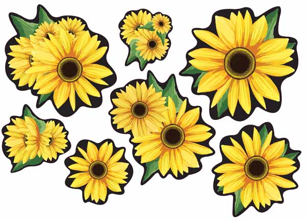 Double-Sided Sunflower Cutouts, 7 Count