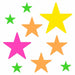 Assorted Neon Star Cutouts, 9 Count