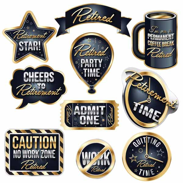 Retirement Photo Fun Signs, 10 Count