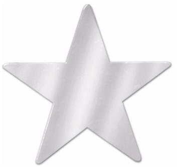 3.5" METALLIC STAR CUTOUTS SILVER 12/PK