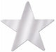 3.5" METALLIC STAR CUTOUTS SILVER 12/PK
