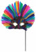 Multicolour Feathered Mask with Stick