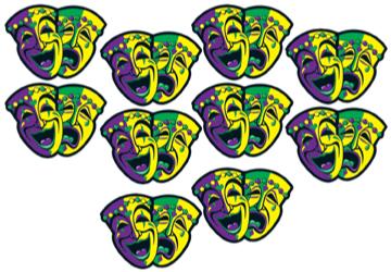 Mini Comedy & Tragedy Cutouts, 10 Count