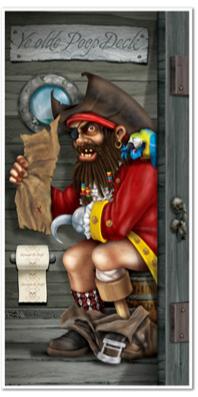 Pirate Captain Restroom Door Cover, 30" x 60"