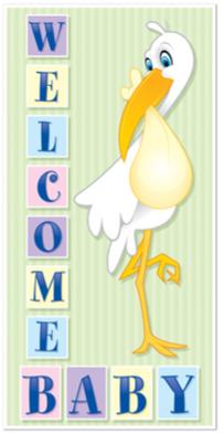 Welcome Baby Door Cover, 30 Inches x 5 Feet