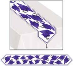 Purple Graduation Cap Table Runner