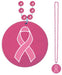 33-Inch Bead Necklace with Printed Pink Ribbon Medallion