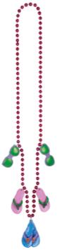 36-Inch Beaded Necklace with Flip-Flop Medallion