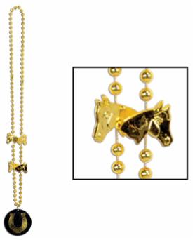 Derby Day Beads with Medallion