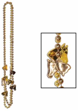 HORSE BEADS 36"DGE ASSTD COPPER &SILVER