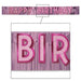 METALLIC HBD FRINGE BANNER 10"X9' PINK