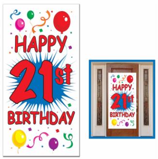 21st Birthday Door Cover, 30 Inches x 5 Feet