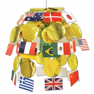 24-Inch International Flag Cascade Decoration