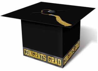 Black Graduation Cap Card Box
