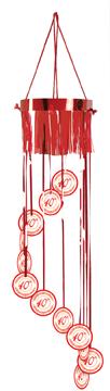 40th Anniversary Shimmer Spiral Hanging Decoration, 40 Inches