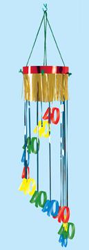 Number 40 Shimmering Spiral Hanging Decoration
