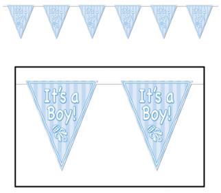 ITS A BOY PENNANT BANNER 11"X12' 1/PKG