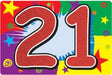 Glittered Number 21 Birthday Sign, 10 x 15 Inches