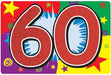 Glittered Number 60 Sign, 10 x 15 Inches