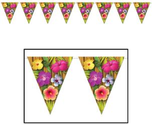 Luau Pennant Banner, 10 Inches x 12 Feet