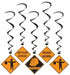 Construction Whirls Hanging Decorations, 5 Pack