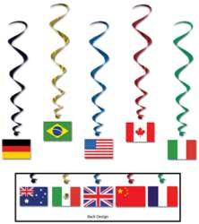 INTERNATIONAL FLAG WHIRLS 5/PKG 3'4"