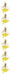 Gold Graduation Cap Firework Stringers, 7 ft