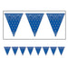 Blue Bandana Pennant Banner, 12 ft