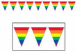 Rainbow Pennant Banner, 11 Inches x 12 Feet