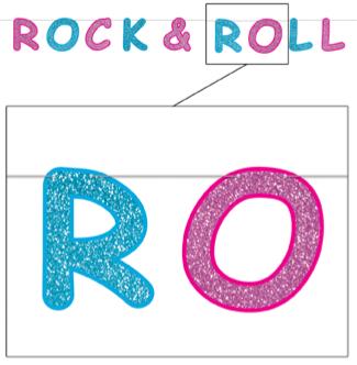 Glittered Rock and Roll Streamer