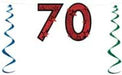 NUMBER GLITTERED 70 STREAMER 15"X7'