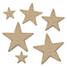 Gold Glittered Foil Star Cutouts, 6 Pack