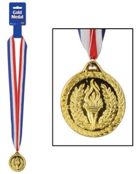 Médaille de récompense dorée de 2 pouces avec ruban de 30 pouces