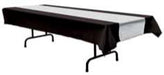 Black & Silver Plastic Table Cover