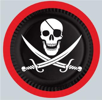 Pirate dinner plates for a pirate birthday party