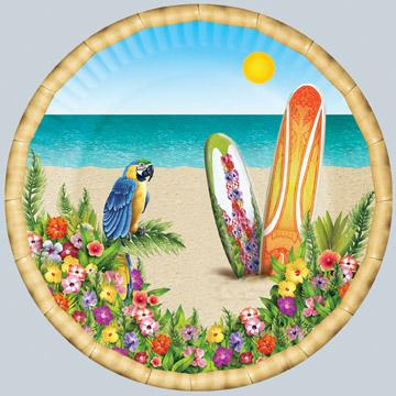Paradise 7-Inch Party Plates, 8 Pack