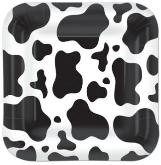 Cow Print 7-Inch Party Plates, 8 Count