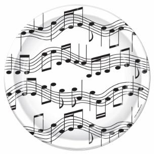 MUSICAL NOTE PLATES 8/PK 7"