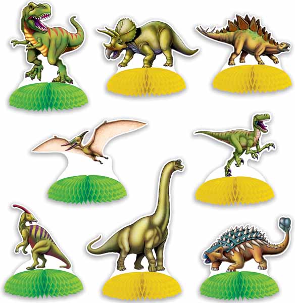 DINOSAUR MINI CENTER PIECES 8/PKG 4"-6"
