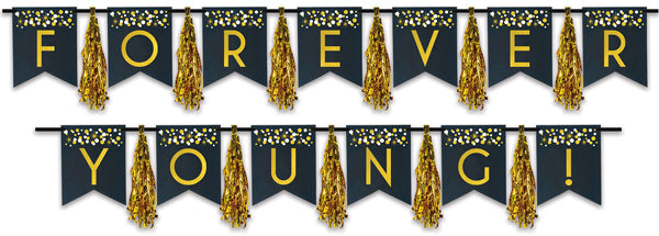 Forever Young! Birthday Tassel Streamer, 2-Pack