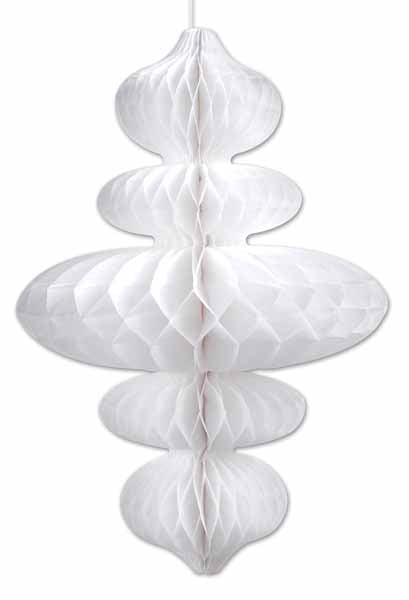 White Tissue Ornament, 1 Count