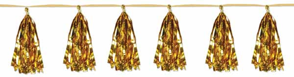 Metallic Gold Tassel Garland, 8 ft