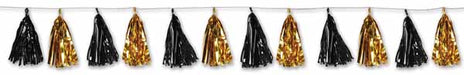 Black & Gold Metallic Tassel Garland