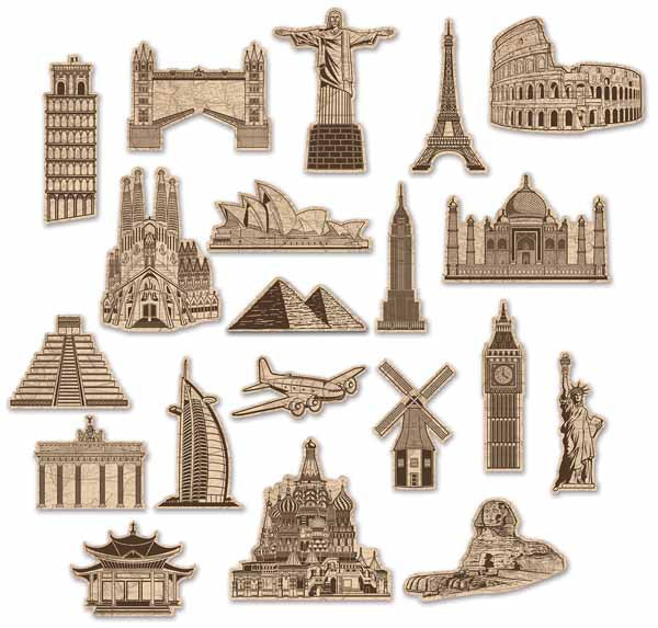 Around the World Double-Sided Cutouts, 20 Count