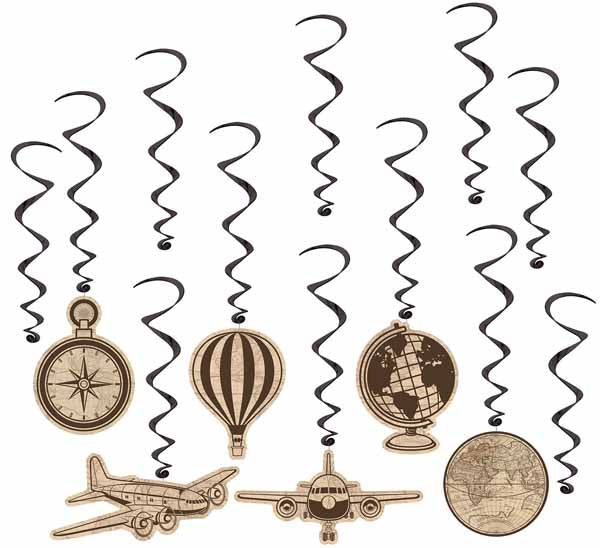 Around the World Hanging Whirls, 12 Pack