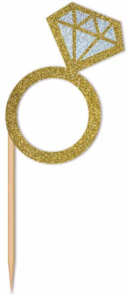 Diamond Ring Cupcake Toppers, 24 Count