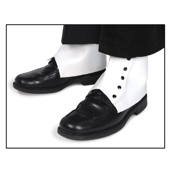 White Snap-Close Costume Spats, 1 Pair
