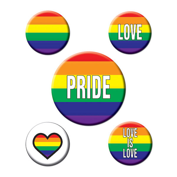 RAINBOW PARTY BUTTON ASST DESIGNS 5/CD