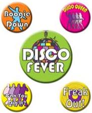 Disco Party Buttons, 5 Pack