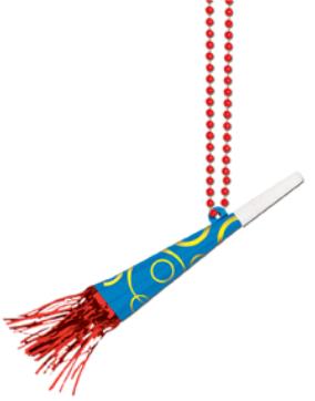 Party Beads with Horn, Assorted Colors